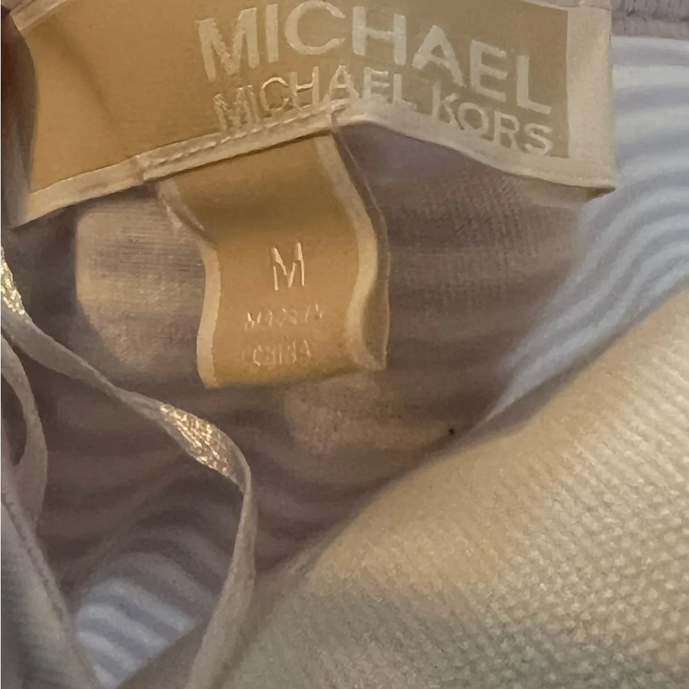 Like New Michael Kors Lavender Striped Cold Shoulder Tank Top